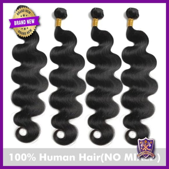 100% Brazilian Human Hair Extensions Body Wave 4 Bundles 18-24 Inch main image 4